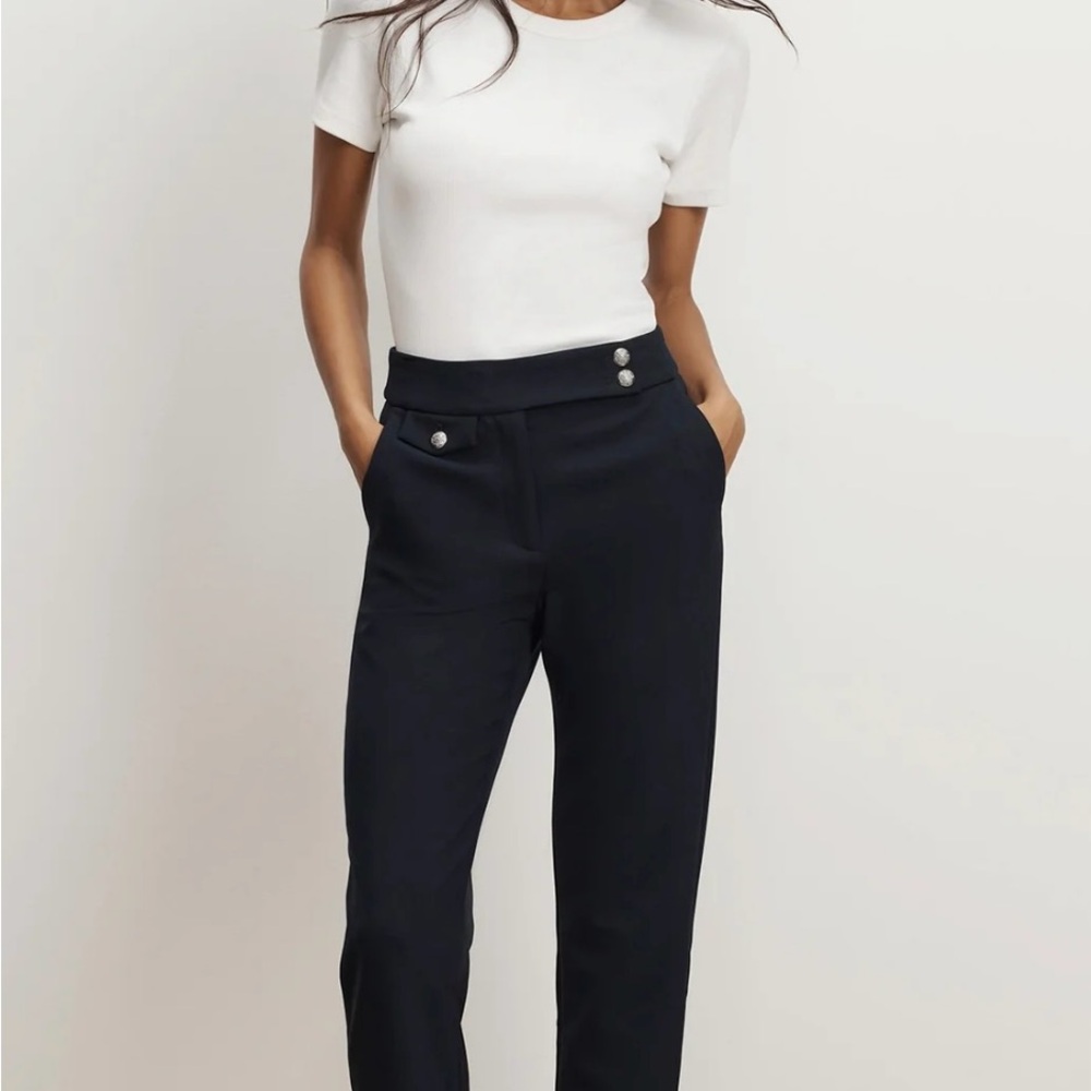 Veronica Beard Navy/Silver Renzo Pants